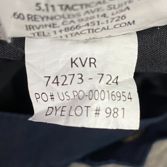 5.11 Tactical Taclite Pro Ripstop Pants Men's 40 x 30 Fits 38 x 29 Blue 74273 - Picture 9 of 16